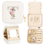 Enthralite Travel Jewelry Box for Girls: Traveling Jewelry Case Gift for Women - Mini Organizer for Necklaces Earrings White T