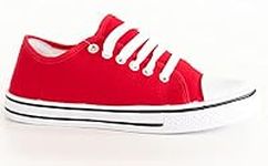 Men's Canvas Plimsolls - Casual Flat Trainers Sneakers For Gym, Sports, Everyday