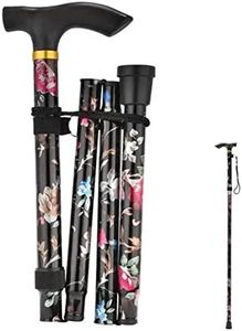 Bastones Plegables para Mayores, Bastón Plegable Mujer Ajustable en Altura Bastones para Caminar Mujer Y Hombre Bastones para Mayores Hombre Estampado Flores Ajustable en Altura