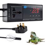 Reptile Terrarium Thermostat Controller, NEKOSUKI Upgrade Digital LED Temperature Controller Outlet Thermostat with Suction Cup for Aquarium Reptile, 1100W, 220V