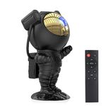 Astronaut Star Projector Galaxy Light with Timer and Remote Control, 360° Adjustable Starry Night Light Projector for Baby/Kids/Adults/Bedroom/Party/Home Decor/Game Room (Black)