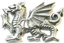 Artsinhistory Welsh Dragon Pin Badge pewter