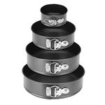 HYTK Springform Cake Pan Set of 4 Nonstick 4 7 9 10 Inch Instant Pot Pressure Cooker Round Cheesecake Baking Pan Leakproof Carbon Steel Detachable Bakeware