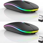 2 Pack Wireless Bluetooth Mouse,LED