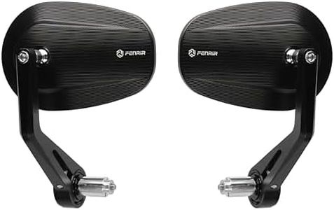 FENRIR CNC Aluminum Alloy Cafe Racer Retro Black Motorcycle Bar End Mirrors Side 22MM 7/8" Handlebar Mirror Universal Rear View For M8/M6 Standard Sport Naked Street Bike Cruiser Minimoto Scooter