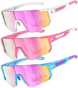QALLY Kids Sunglasses Youth Baseball Softball Sunglasses for Girls Boys Age 4-14 UV Protection Sports Kids 3 Pack