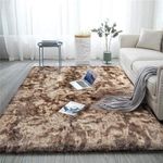 Carpet collection Soft Handwoven Fiber Modern Rectangular Rug Plain California Premium Shaggy With Plain Color 5 Cm Pile Height For Home And Bedroom (2X4 Feet/60 X 120 Cm, Beige)