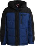 Reebok Boys' Winter Coat - Heavyweight Quilted Puffer Snow Parka - Weather Resistant Ski Jacket for Boys (8-20), Size 14-16, Batik Blue/Black, Batik Blue/Black, 14-16