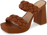 CUSHIONAIRE Women's Aurora braided platform sandal +Memory Foam and Wide Widths Available, Tan 8