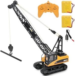 glouslove Remote Control Crane Toy 1:14 Scale with 15 Channel Crawler Crane Construction Vehicle, 2.4Ghz RC Tower Cranes Construction Vehicles for 8+ Years Boys Kids Adult