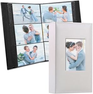 Vienrose Photo Album 4x6 300 Photos Leather Cover Picture Book with 300 Horizontal Pockets, Slip-in Picture Albums for Wedding Baby Vacation, White