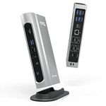 Plugable 16-in-1 Thunderbolt 4 Dock with 100W Charging, 4K Quad Monitor Setup for Windows Laptops, Thunderbolt Certified Dock with 2x HDMI, 2x DisplayPort, 2.5G Ethernet, 7x USB, SD, Silver
