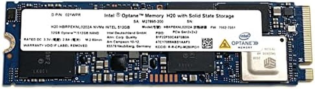 Intel Optane Memory H20 with SSD Solid State Storage 32 GB + 512 GB HBRPEKNL0202A M.2 80mm PCIe 3.0 3D XPoint for Dell 21WPR 021WPR HP Lenovo Desktop Laptop