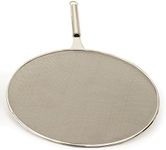 RSVP International Splatter Screen, One Size - Fine Mesh Stainless Steel, 13" in Diameter with 6.25" Handle |Keeps its Shape & Construction Over Time | Dishwasher Safe, 13 Inch, Multi Color