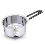 Flixbloom Stainless Steel Saucepan (Induction and Gas Stove Friendly), Tea pan, (Tpan) / Milk Pan (Milk Pot) Chaidan/Patila Kitchen Cookware Set Sturdy Riveted Handles, (4 Litre)