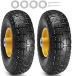 VEVOR Solid PU Run-Flat Tire Wheel, 10", 2-Pack, 400 lbs Dynamic Load, 450 lbs Static Load, Flat Free Tubeless Tires and Wheels for Hand Truck, Utility Cart, Dollies, Garden Trailers, Various Carts