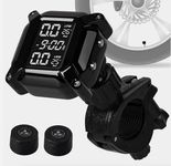 Skyshop® C400 Motorcycle/Bike TPMS Tire Pressure Monitoring System, Wireless with 2 External Sensors, 7Alarm Modes, Water Resistant, Real-Time Monitoring Tires' Pressure & Temperature Bar/PSI