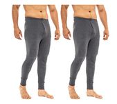 Heat Stoke®️ Men's Thermal Long John Trouser Warm Base Layer Black Charcoal S,M,L,XL,XXL (UK, Alpha, M, Regular, Regular, Pack of 2 Long John Charcoal)