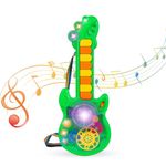 Kid Kraze® Battery Operated Musical Toy Guitar with 8 Keys & 3D Gear & Flash Light Effects for Kids/Baby/Girls/Boys/Gifts/Toddlers | Green Color, Power Source: 3xAA Battery (Not Included)