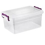 Easy Shopping® Clear Plastic Storage Box Lid Clip Locking Office Home Kitchen Food Container Multi-Purpose (3 Liter Square)