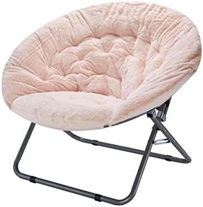 Urban Shop Faux Fur Saucer Chair, Blush 36.2D x 36.2W x 31.9H in