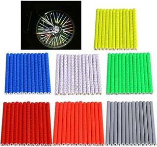 SANNIX 84pcs/7 Sets Bicycle Spoke Skins Wraps Bicycle Wheel Spoke Reflector Reflective Kids Road Mountain Bike Colorful Wheel Decoration Reflectors