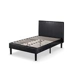 Zinus Deluxe Faux Leather Upholstered Platform Bed with Wooden Slats, Twin