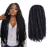 100% Kanekalon Marley Braids 6 Packs/lot 18" Hair Extensions Afro Kinky Curly Synthetic Twist Crochet Braiding Hair Ë†#1Bïâ€°