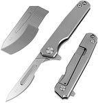 OLITANS T010 Folding Scalpel Titanium Alloy EDC Outdoor Unpacking Pocket Knife With 10pcs #24 Replaceable Blades