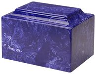 Cobalt Cremation Urn for Ashes by Mackenzie Vault - Cultured Marble Urn Vault Combo - 210 Cubic Inch Capacity for People Weighing up to 230 Pounds - Suitable for Ground Burial or Home Memorial