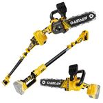 2-in-1 Cordless 8 Inch Pole Saw & Chainsaw for DeWalt 20V MAX* Battery, Brushless Motor, 7.1 lb Ultra-Lightweight, Auto Oiling, 14.2 FT Max Reach Pole Saw for Tree Trimming