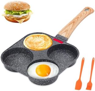 AHFLRITO Egg Pan, 4 Cup Egg Pans Nonstick, Healthy Breakfast Pancake Pan, Aluminum Omelette Pan, Easy Clean Small Egg Frying Pan, Fried Egg Cooker Suitable for Gas Stove & Induction Cookware