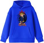 Yugi-Gi-Oh Yugi & Logo Long Sleeve Blue Youth Sweatshirt-XS