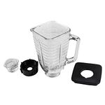 HQRP Glass Jar Set Replacement Compatible with Oster Osterizer Blender, 004954-011-090 014709-156-000 004902-003-NP0 084036000000, 1.25L Pitcher, 0.33 Gallon Capacity