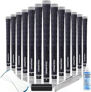 CHAMPKEY Y-PRO Performance Rubber Golf Grips 13 Pack with All Repair Kits - All Weather Control Golf Club Grips - Excellent Traction and Control Golf Rubber Grips（Black, Standard）
