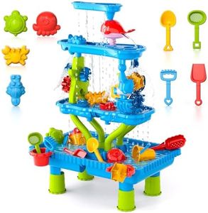 Ci Vetch Kids Water Table for Toddlers 3-5, 4-Tier Water Table Outdoor Toys for Kids Toddlers Boys Girls, Water Sand Activity Tables Summer Outdoor Toys for Outside Backyard for Toddlers Age 3-5
