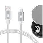 Geekria USB Earbuds Charger Cable Compatible with Bose Sleepbuds, Sony WF-SP700N, JBL C100TWS Tune 220TWS, Philips TAT1205 Charger, USB to Micro-USB Replacement Power Charging Cord (4 ft / 120 cm)