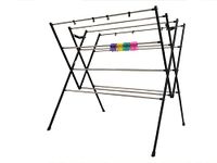 DRY LINE Basic Folding Cloth Drying Stand/Cloth Dryer with Stainless Steel Rust Proof RODS/Made in India(Stand + Cloth Clips)