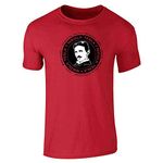 Nikola Tesla by Brigid Ashwood Scientist Funny Red L Graphic Tee T-Shirt for Men