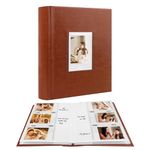 Photo Album for Fujifilm Instax Mini Camera, 180 Pockets Photo Album with Writing Space for Polaroid, Leather Cover, 2x3 Photo Album for Instax Mini 12 11 9 40 8 7 Evo LiPlay Instant Camera, Brown