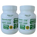 GREENLOOP Hydroponic Nutrients' LEAFY200, Makes 2 Liter Concentrate, Solid pre-Mix in Bottles, Suits All Plants, 100% Complete with All nutrients