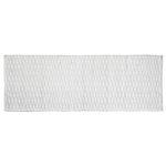 mDesign Soft 100% Cotton Luxury Hotel-Style Rectangular Spa Mat Rug, Plush Water Absorbent, Diamond Design - for Bathroom Vanity, Bathtub/Shower, Machine Washable - Long Runner, 60" x 21" - White