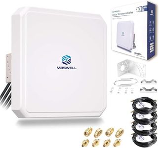 Maswell 4MIMO_Ultra: 4G LTE 5G Panel Antenna, 10dBi High Gain 4X4 MIMO External Antenna, 600-8000MHz for 4G/5G Routers & Gateways for T-Mobile Home Internet, Verizon, AT&T, WiFi 7 Ready (Complete Kit)