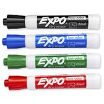 Expo Low Odour Chisel Tip Dry Erase Markers, 4 Colored Markers (80074)