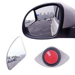 LivTee Blind Spot Mirror，Newest Fan Shaped HD Glass Frameless Convex Rear View Mirror with wide angle Adjustable Stick for Cars SUV and Trucks, Pack of 2