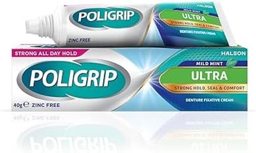 Poligrip Denture Adhesive Fixative Cream Ultra for strong all-day hold of dentures, 40g