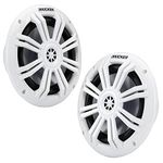 Kicker 49KM604W KM60 6.5-INCH (160mm) Marine COAXIAL Speakers with 1/2-INCH (13mm) TWEETERS, White,4-OHM