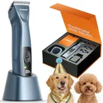 oneisall Professional Cordless Clippers for Groomers - Heavy-Duty Dog Clippers for Thick Coats Doodles, 2-Speed Upgrade Motor, 2 Detachable Batteries, Carbon Steel Blade