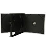 Four Square Media 25 X CD DVD 4 way Jewel Cases 25mm for 4 Disc with Black Tray Pack of 25