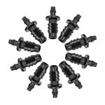 uxcell Barb Drip Pipe End Closure Cap 4mm and 8mm Inner Diameter Hose Plug Connector for Garden Agricultural Irrigation System, Plastic 10pcs